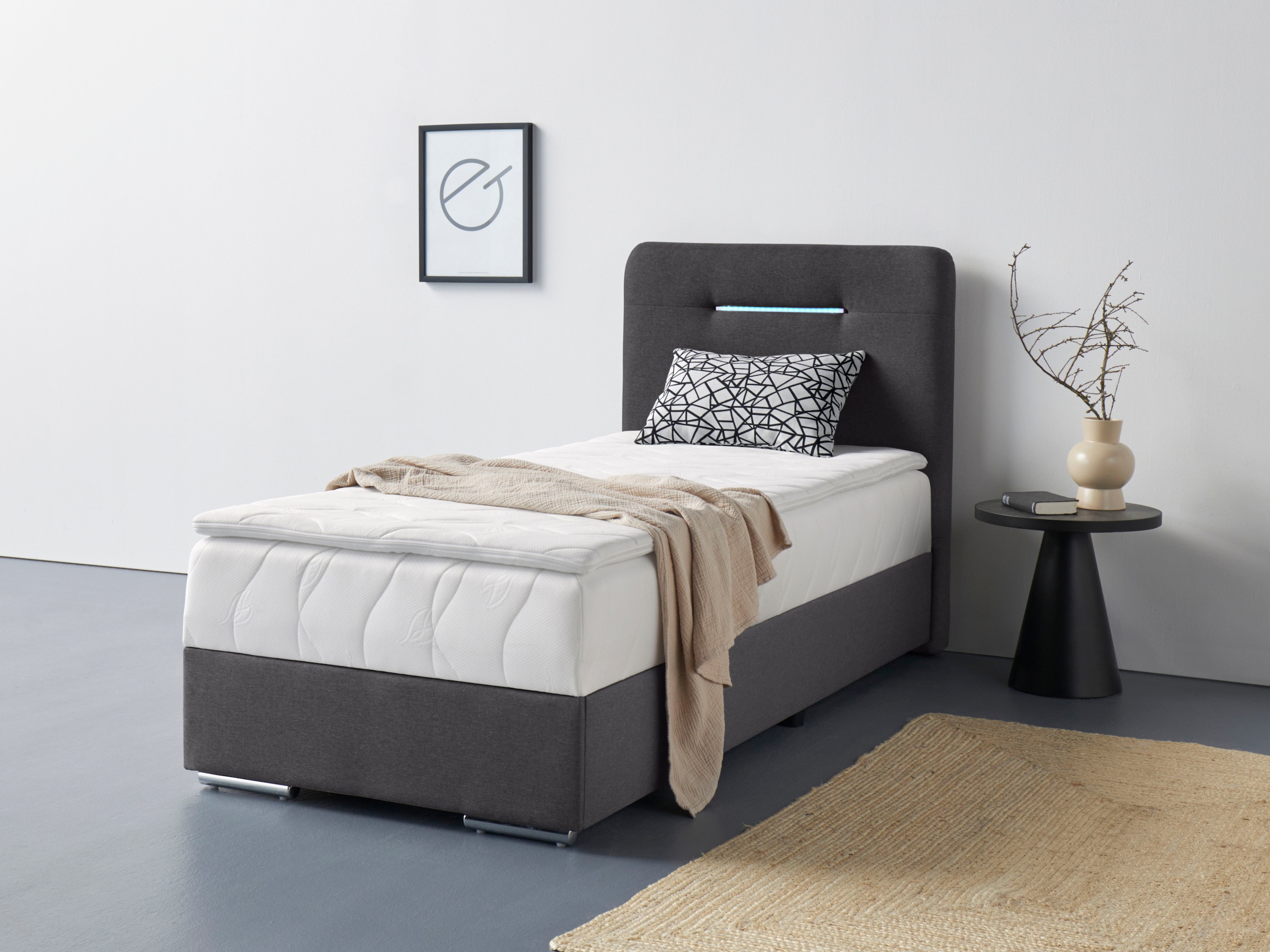 COTTA Boxbett »Lighstar« inklusive LED-Beleuchtung, Topper, Bettkasten und Zierkissen