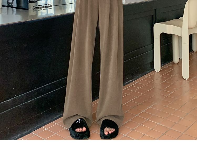 Magimomo - Hoge taille, effen corduroy broek met fleecevoering en wijde pijpen (verschillende ontwerpen)