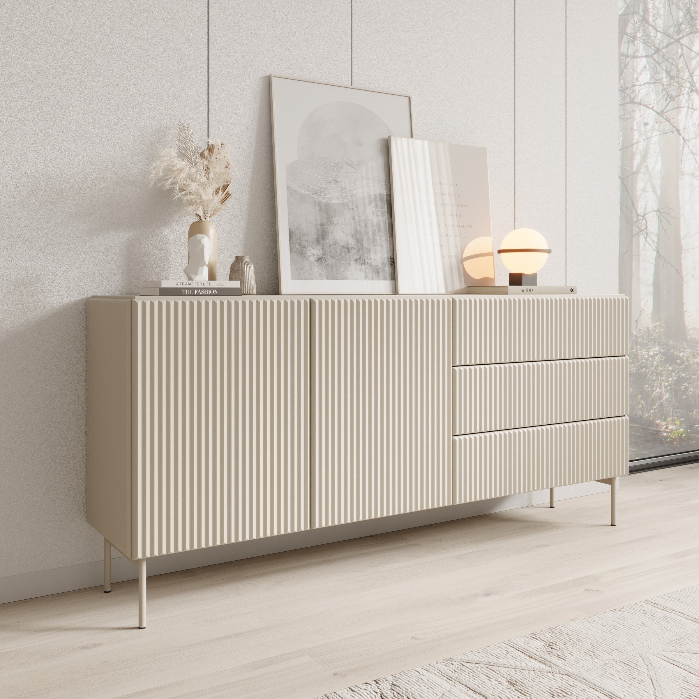 Meubella - Marajo - Dressoir - Beige - 177 cm