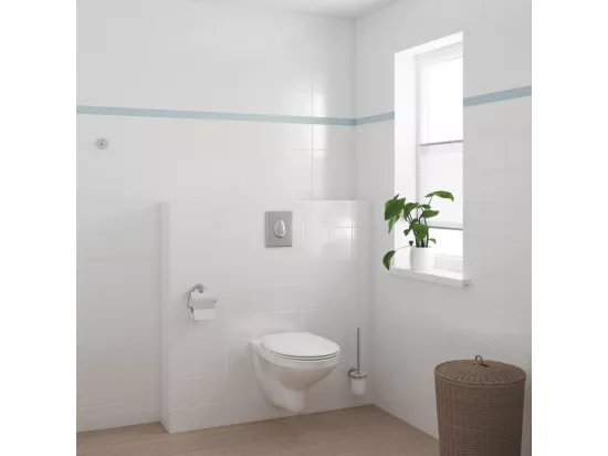 Pack WC suspendu sans bride GROHE Bau Cerami avec bâti support Rapid SL Project et plaque de commande Start chromé