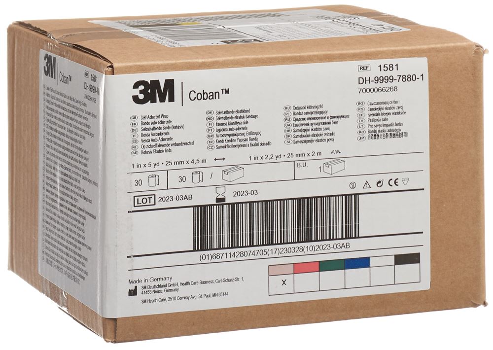 COBAN Elastische Binde selbsthaftend 2.6cmx4.57m hautfarben 30 Stk