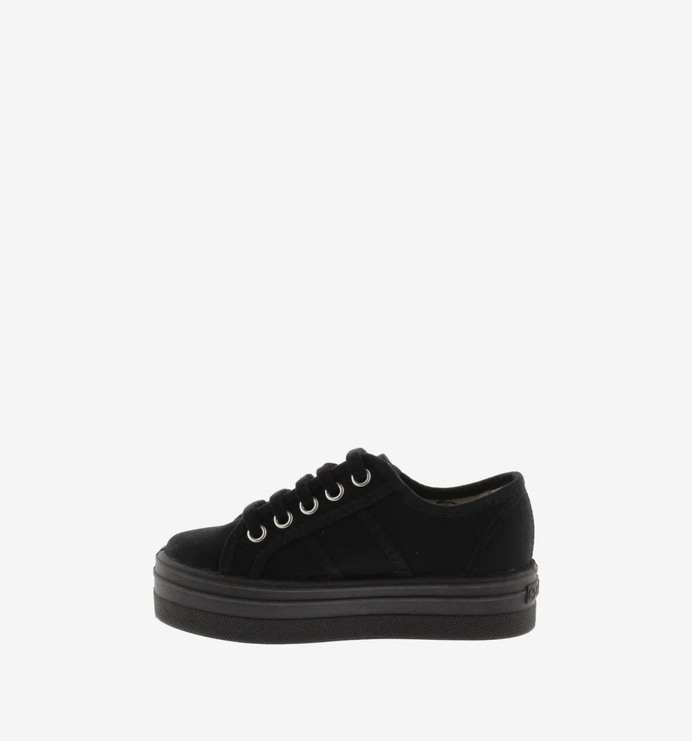 BARCELONA PLATEFORME TOILE MONOCHROME Baskets noires plateforme NEGRO