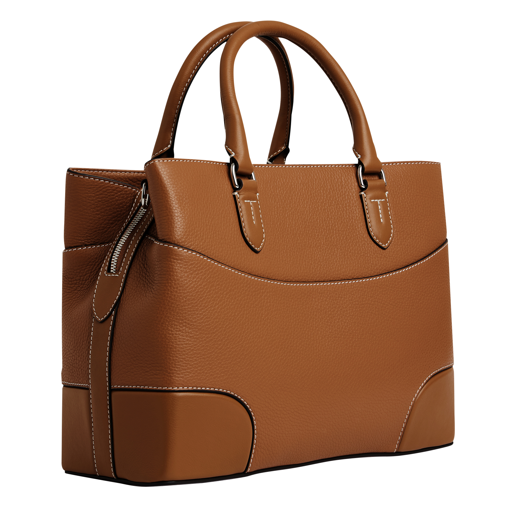 ROMY - Sac à main en cuir grainé| Marron