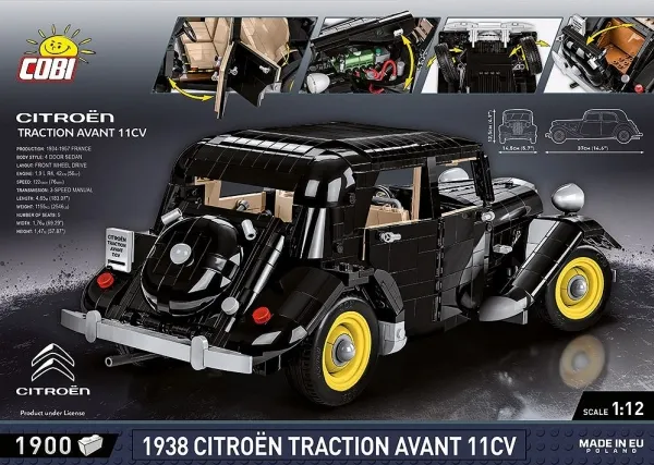 COBI Citroen Traction Avant 11CV 1938, Byggesten, 10 År, 1900 stk