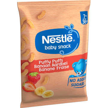 Nestlé Baby Snack Puffy Puffs Banaan Aardbei 7m-36m 28 g