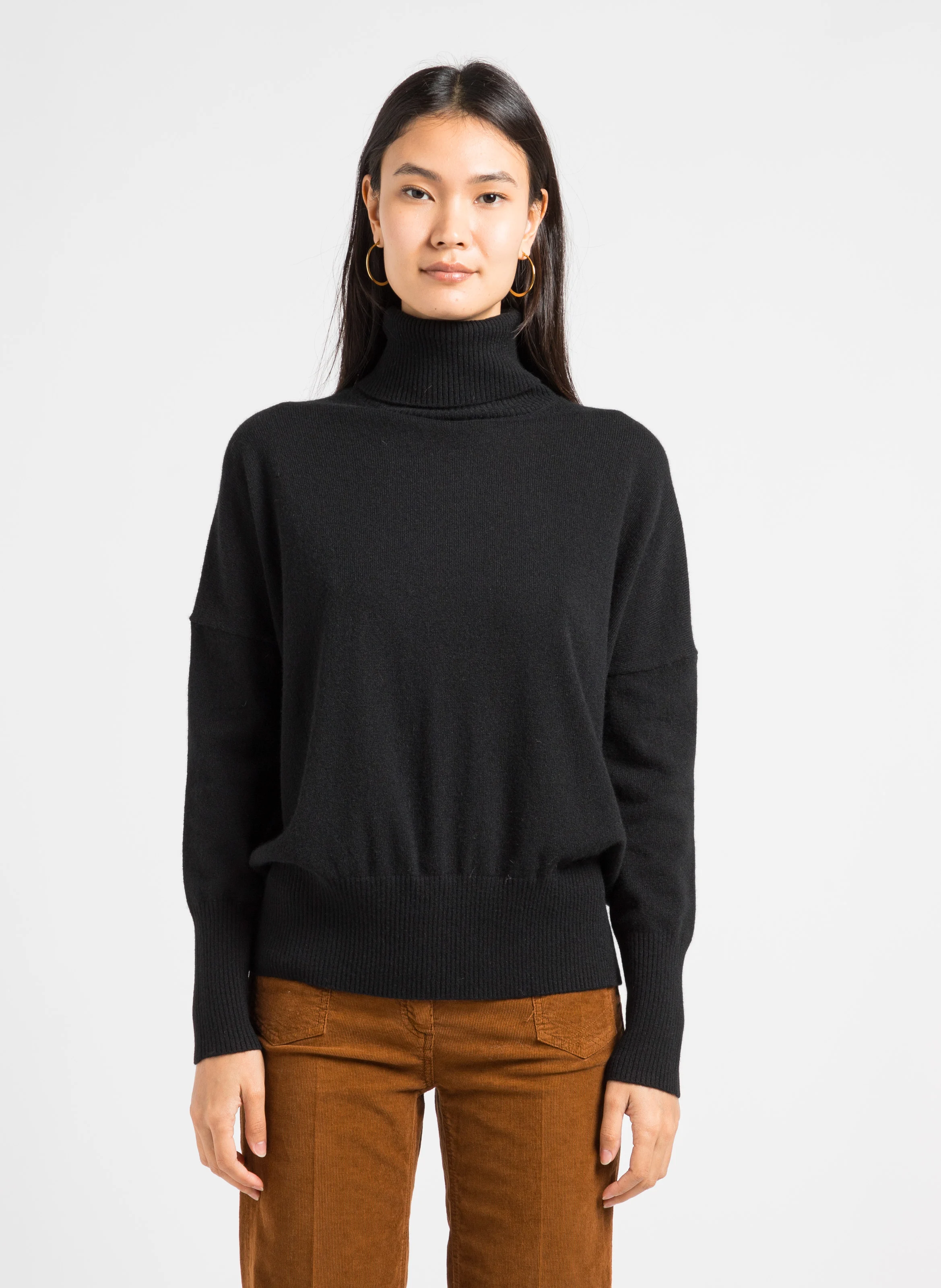 Pull col roulé en cachemire | Noir
