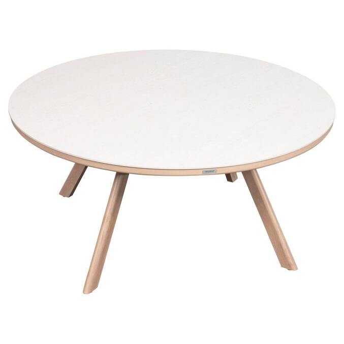 Table de jardin ronde NELORA Beige ficelle / Honey