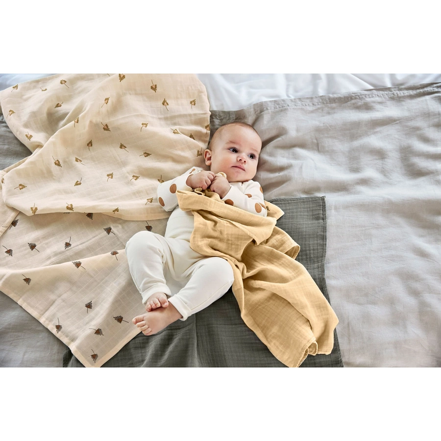 LÄSSIG Mulltücher L 2er Pack taupe 80 x 80 cm