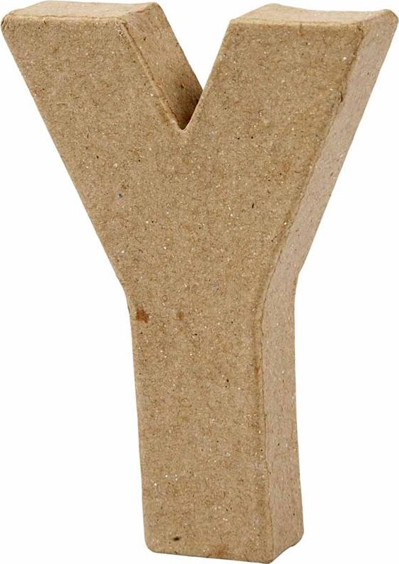 Bogstav Til Pynt - Y - Stort Bogstav - Papmaché - 10X7,9 CM