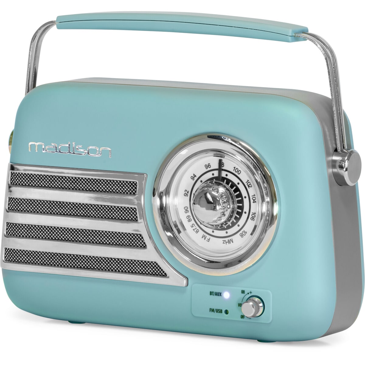 Madison Retro Radio med Bluetooth og FM (matt blå)