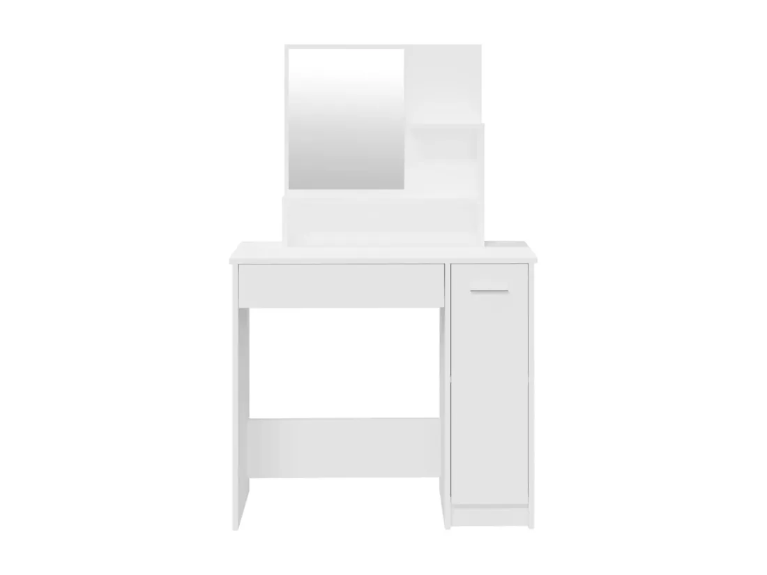 Coiffeuse avec miroir blanc 86,5x35x136 cm