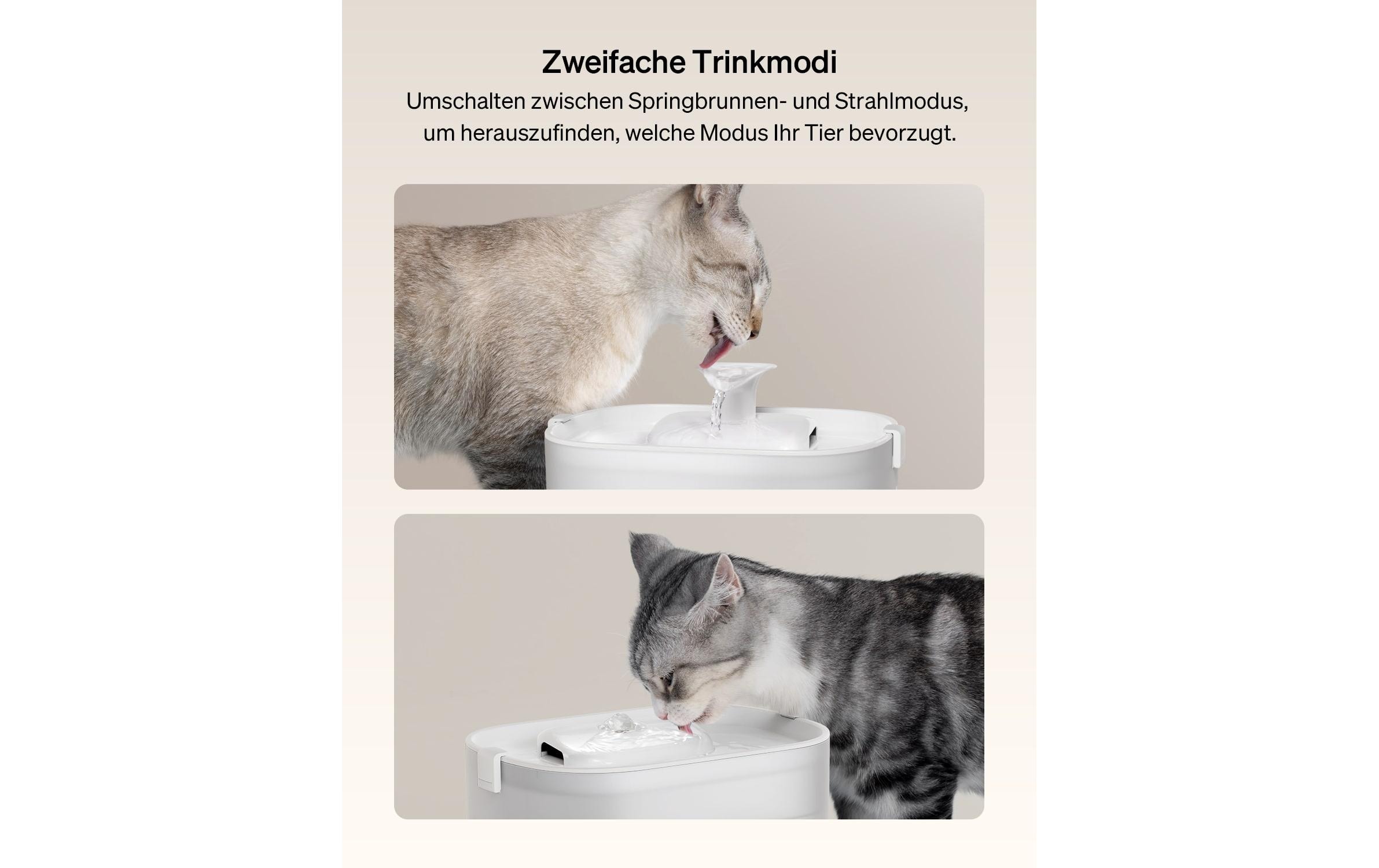 Dockstream kabellose Wasserfontäne WeissKabelloser Petlibro Dockstream Trinkbrunnen mit Pumpe und Filter für Katzen und Hunde