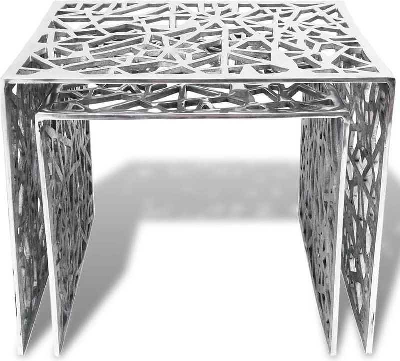Bijzettafels - Zilver - Aluminium - Set van 2