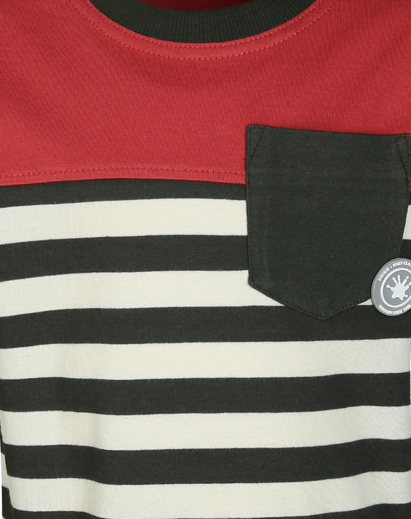 T-Shirt BIBER POCKET in rot/schwarz