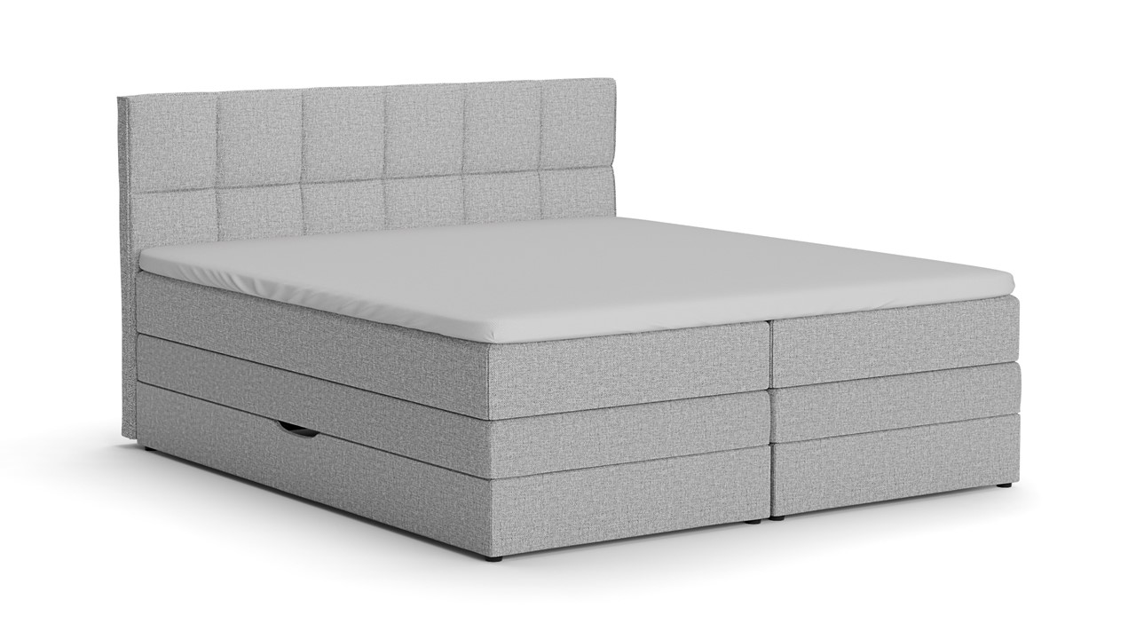 Opbergboxspring Jade - Linen touch light grey