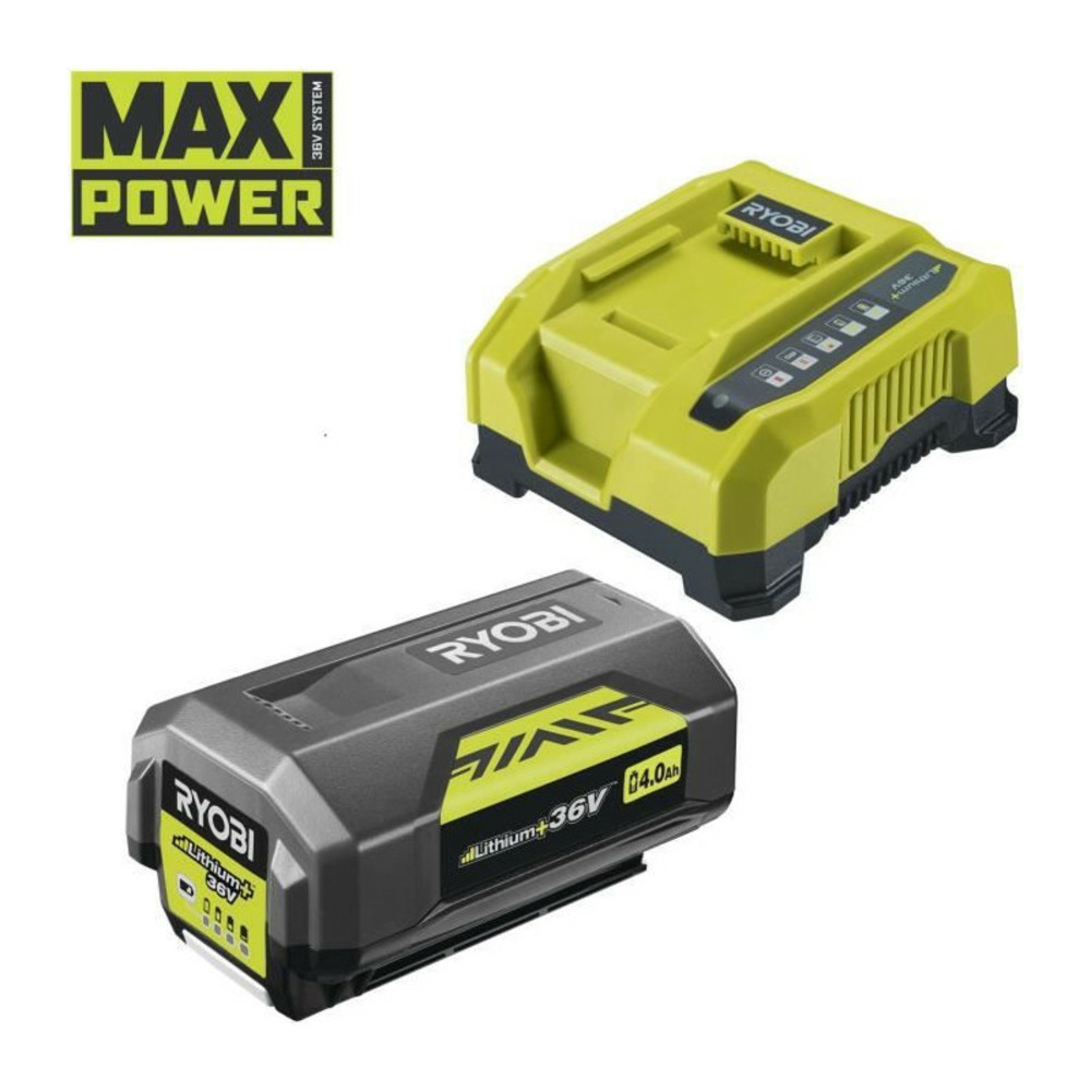 Souffleur 36v max power - 1 batterie lithiumplus 36v 4.0ah - 1 chargeur rapide 6.0ah - ry36bla-140