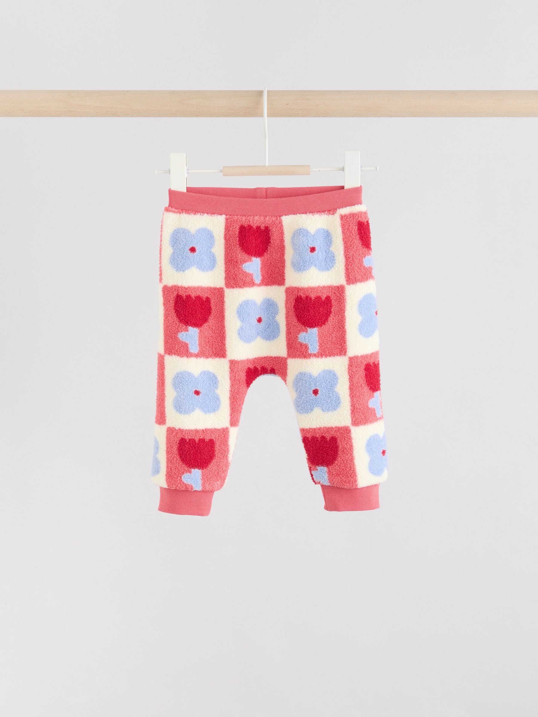 Rood/paars geruit - 2 -delige Set van Fleece Tops en Leggings voor Baby''s (0mnd-2jr)