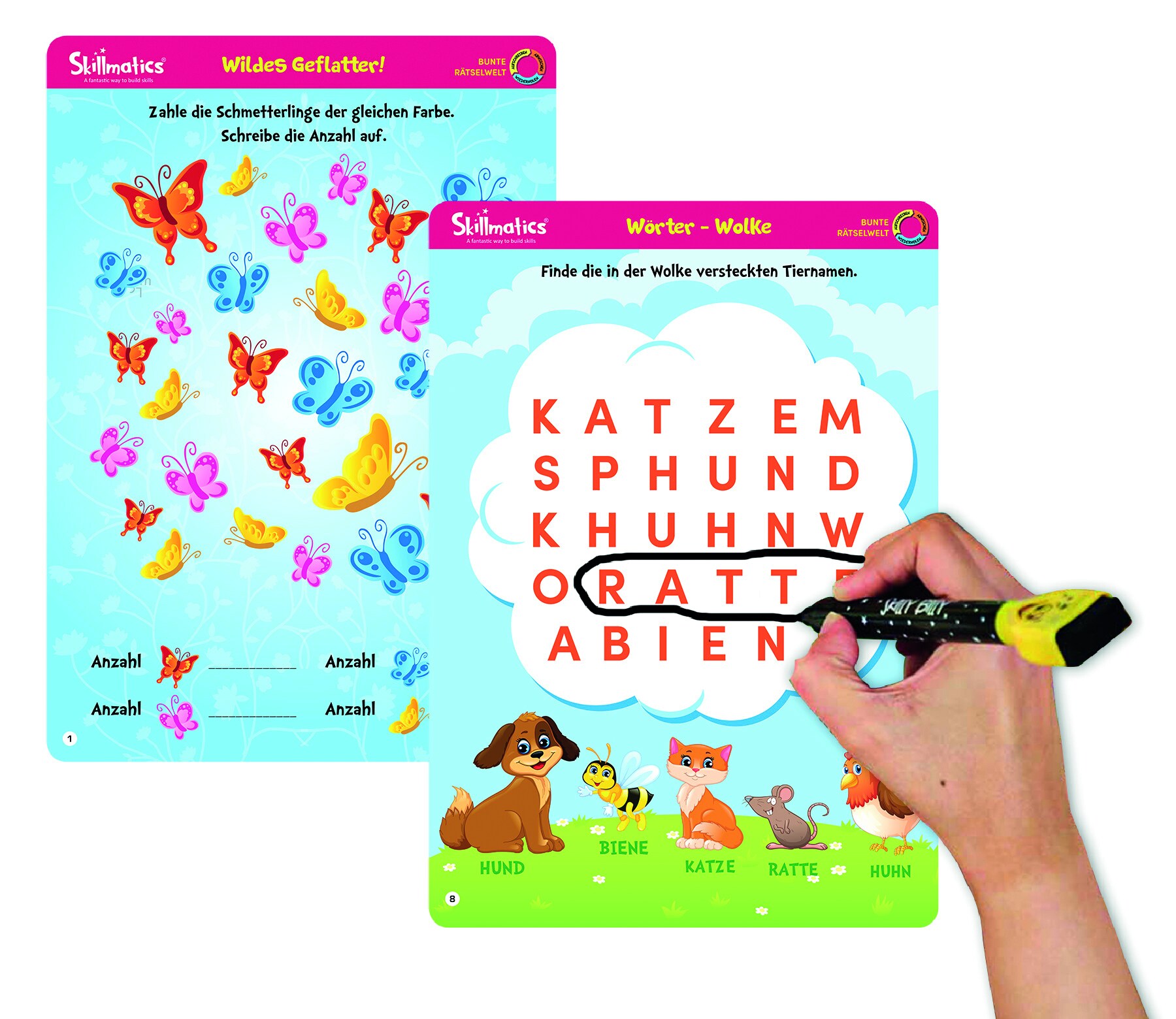 Skillmatics Write and Wipe Kit Bunte Rätselwelt