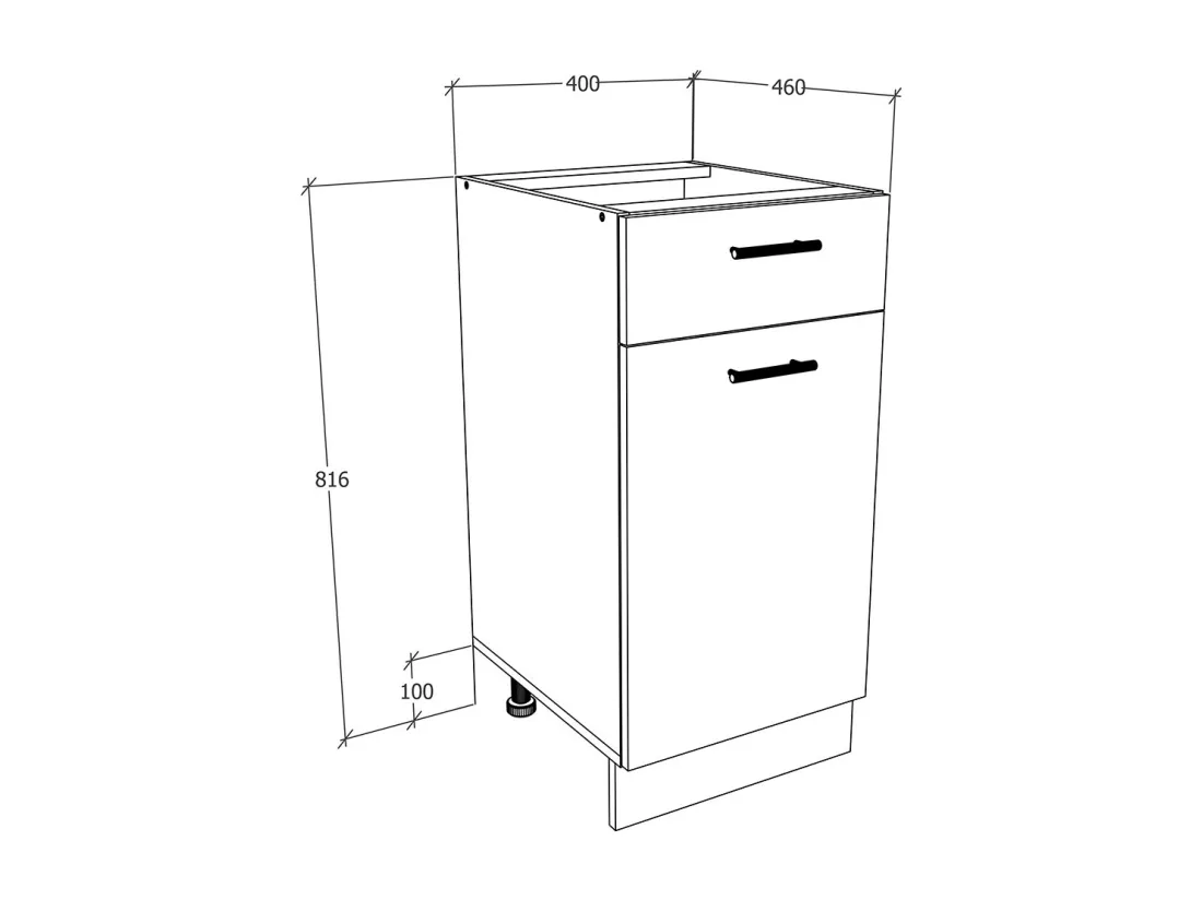 Armoire de cuisine L 40 cm Armoire basse Esilo