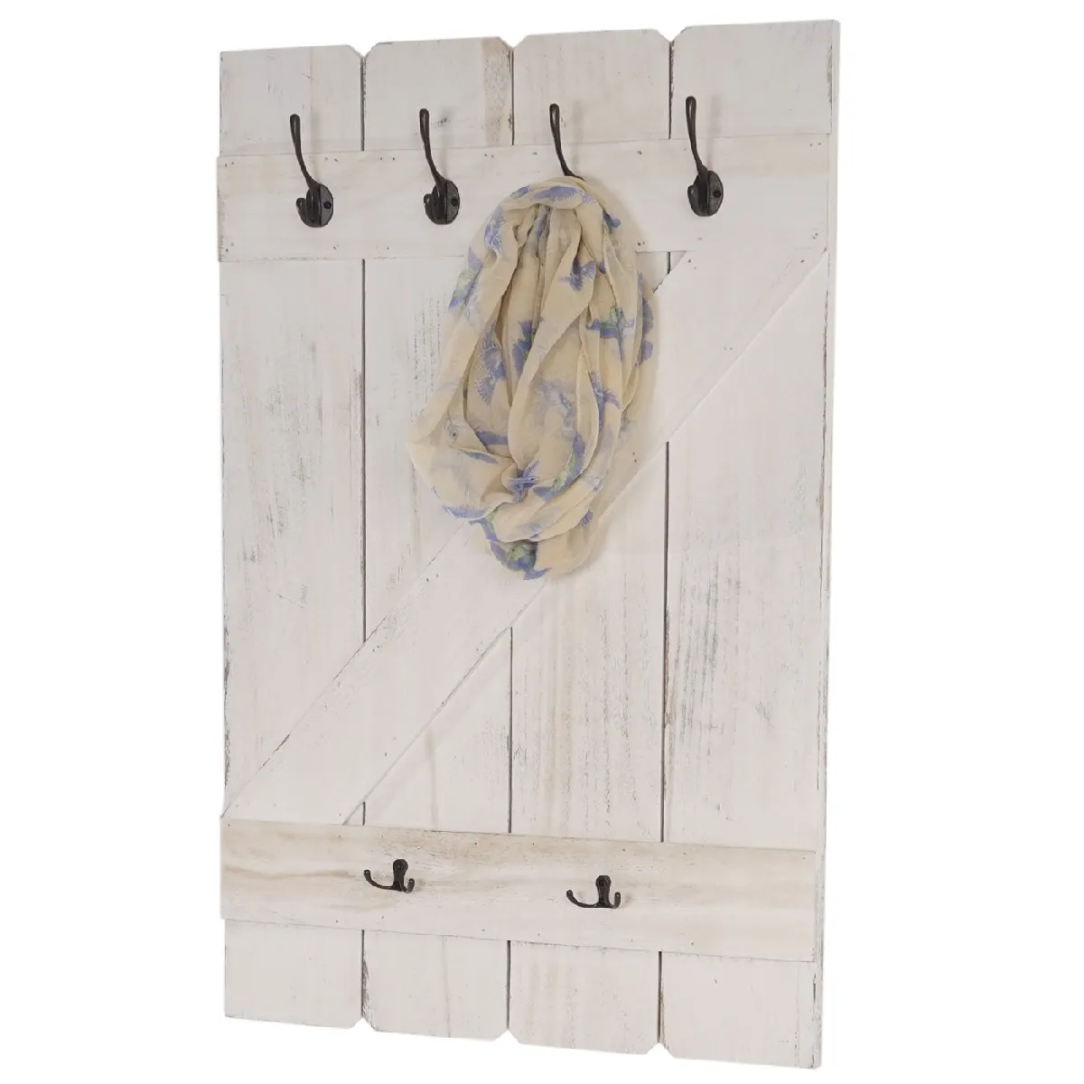 Decoshop26 Porte-manteau mural bois vieilli