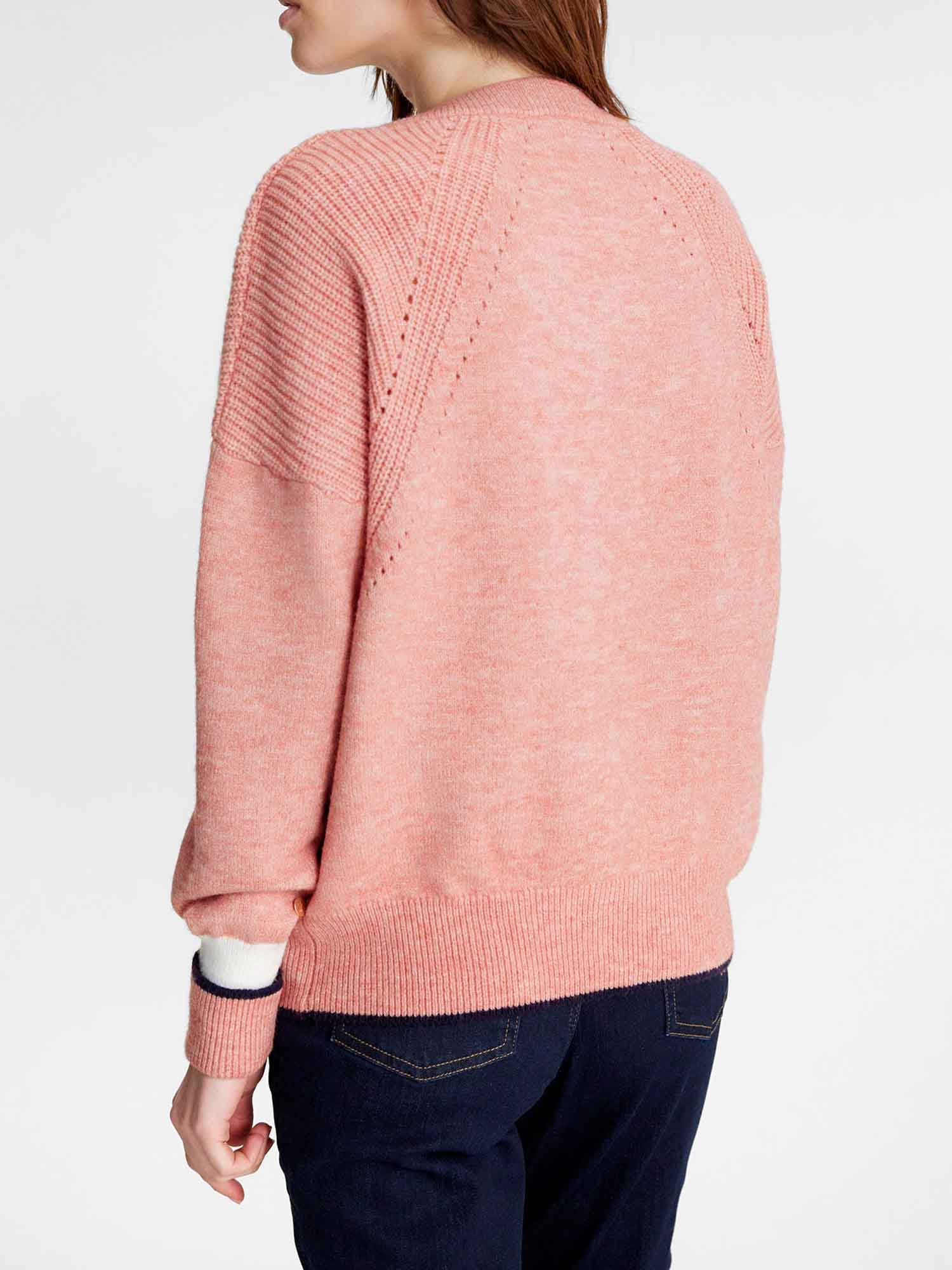 Pull Femme Col V Rose