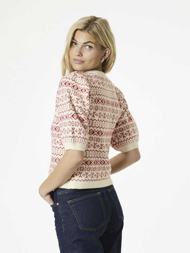 Neo Noir Abi Vintage Knit Blouse Red