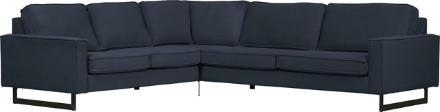 Home affaire Ecksofa »Pinto, XXL, 250/290 cm, langer Schenkel, Ottomane« Cord, Chenille, Lederoptik, mit Keder, Metallfüsse, Wellenunterfederung