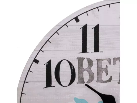 Horloge murale en bois blanc d34x2h