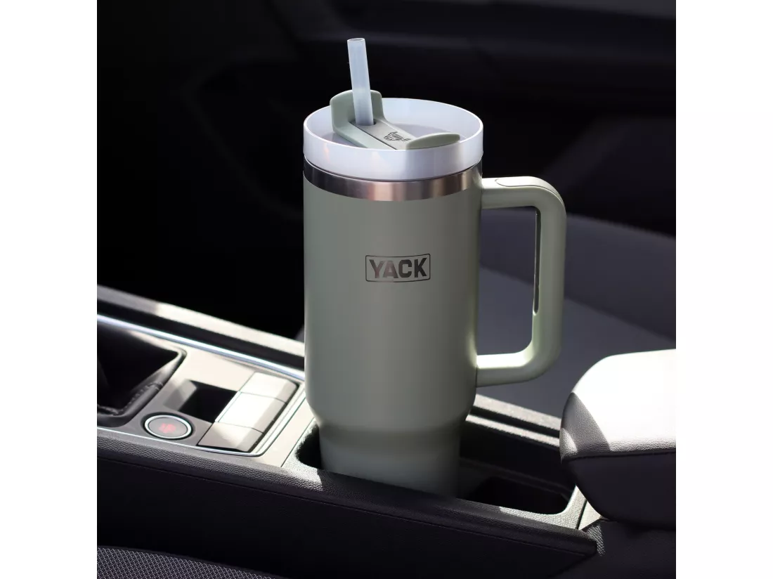 Yack - Gobelet Yack 1.2l En Acier Inoxydable Vert Avec Couvercle Et Paille