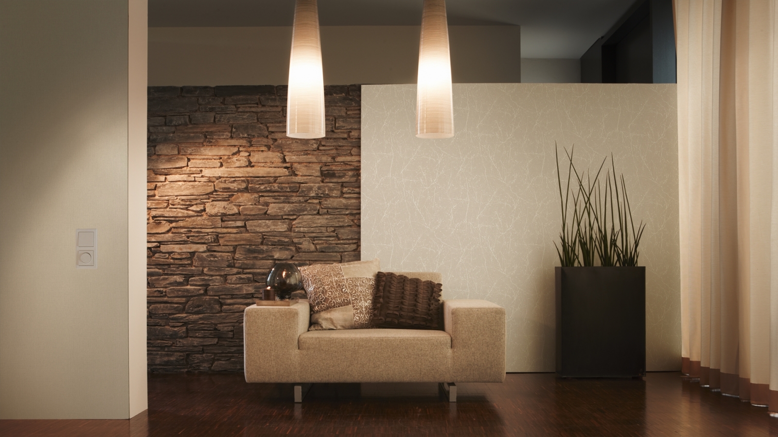 Vliestapete ELEGANCE 3 - beige-weiß - 10 Meter
