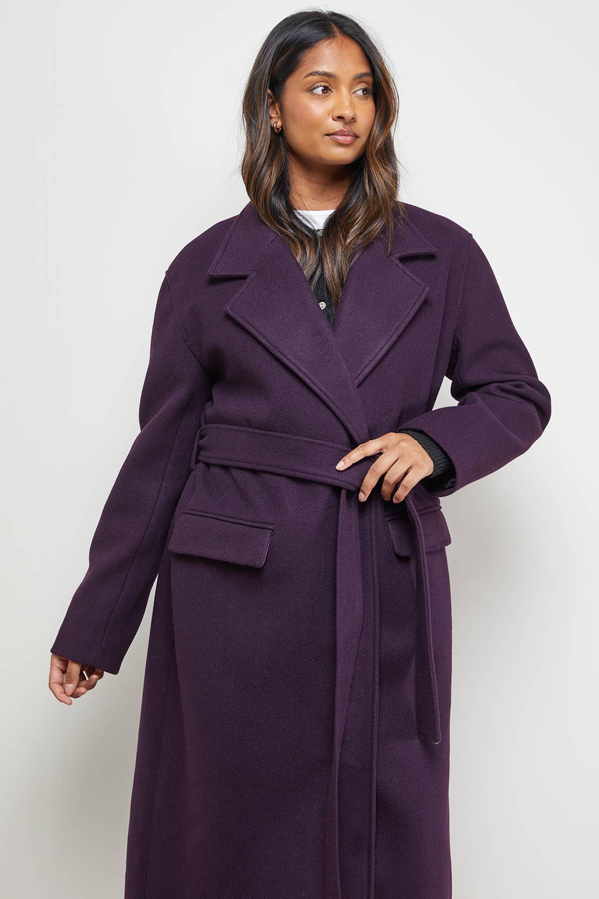 Oasis Manteau Midi avec Ceinture Nouée