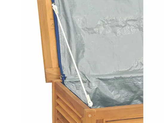 Boîte de rangement jardin et sac 175x50x53 cm bois massif teck