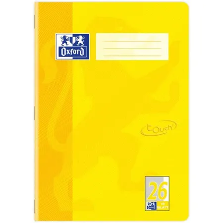 Oxford Touch Schulheft A4, kariert, Lineatur 26, 16 Blatt, sonnengelb, Optik Paper®