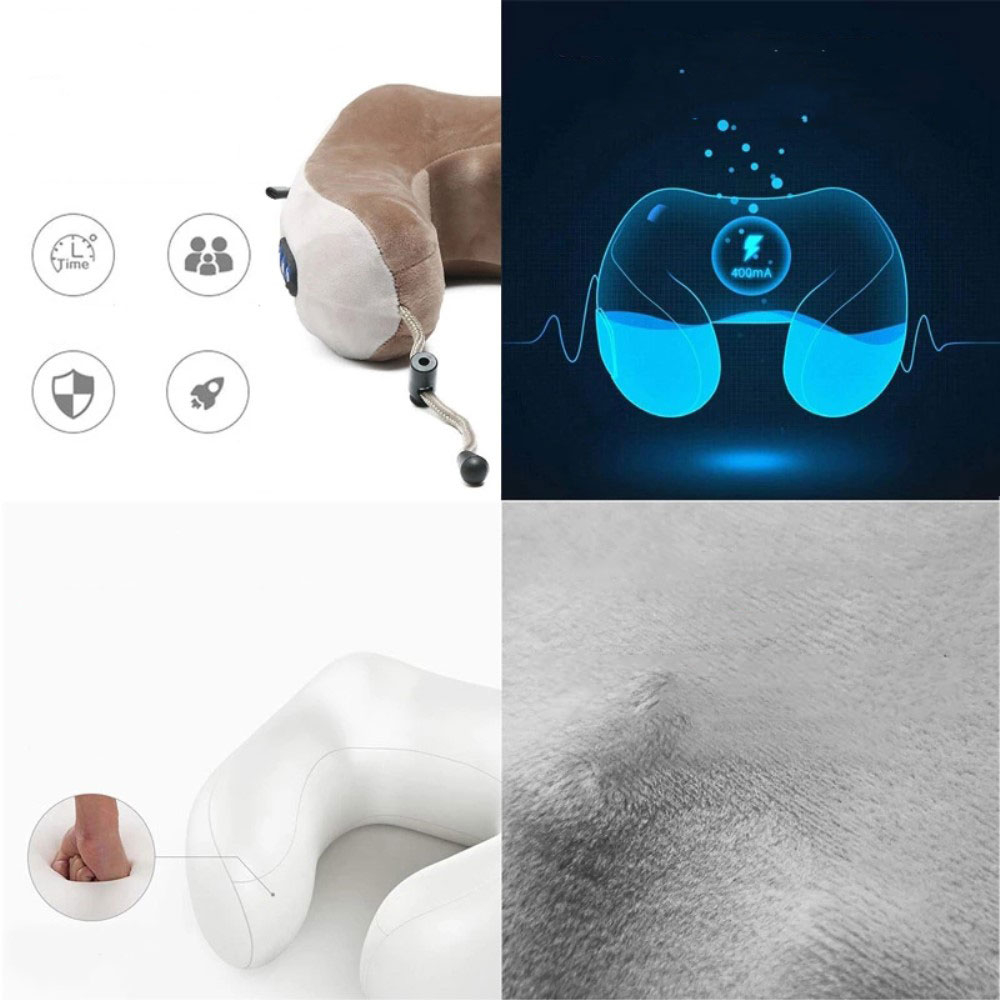 Shiatsu Nacken Massage Kissen Tiefenknetmassage Massagegerät mit Wärmefunktion - Grau / Braun