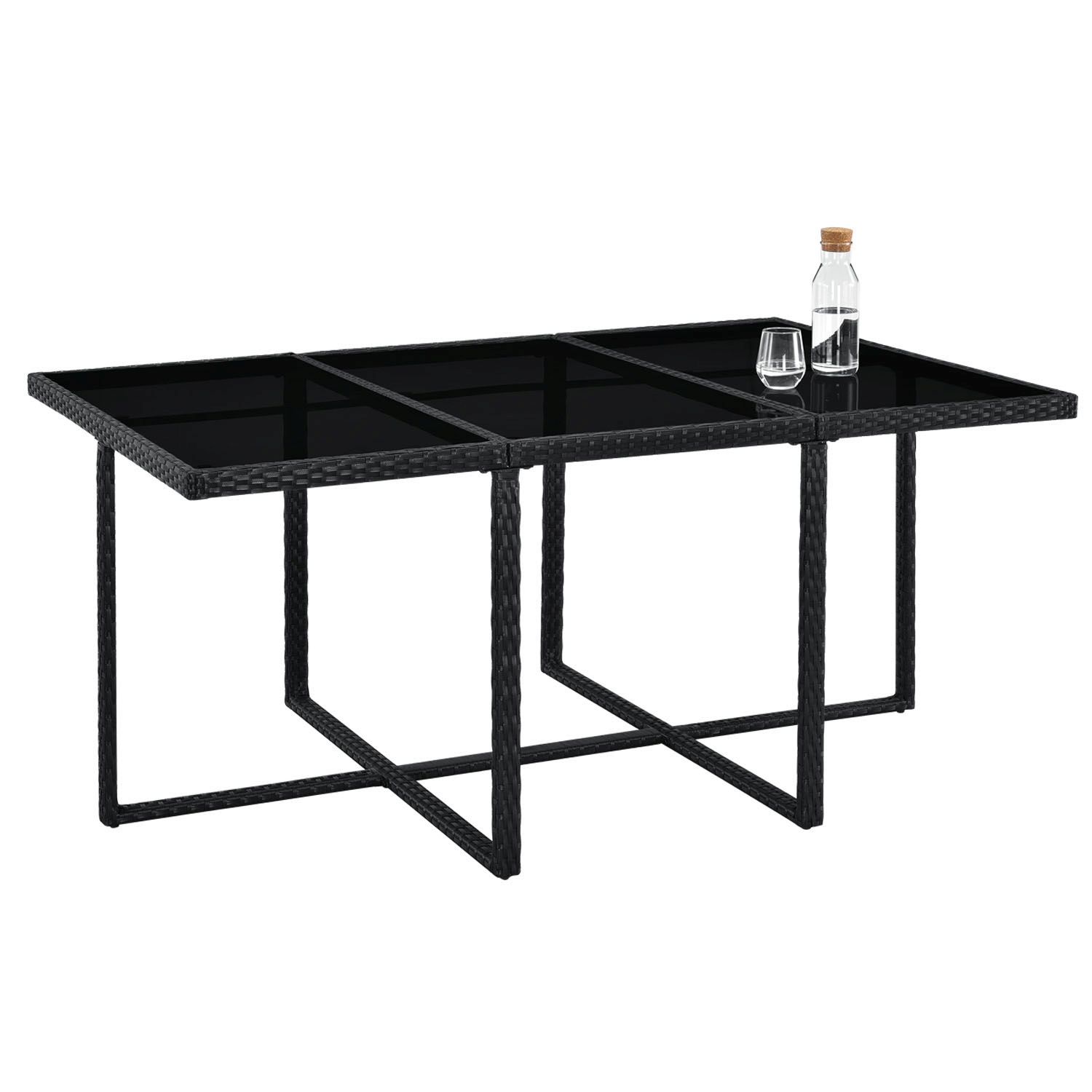 Baracoa XL polyrotan zwarte diningset
