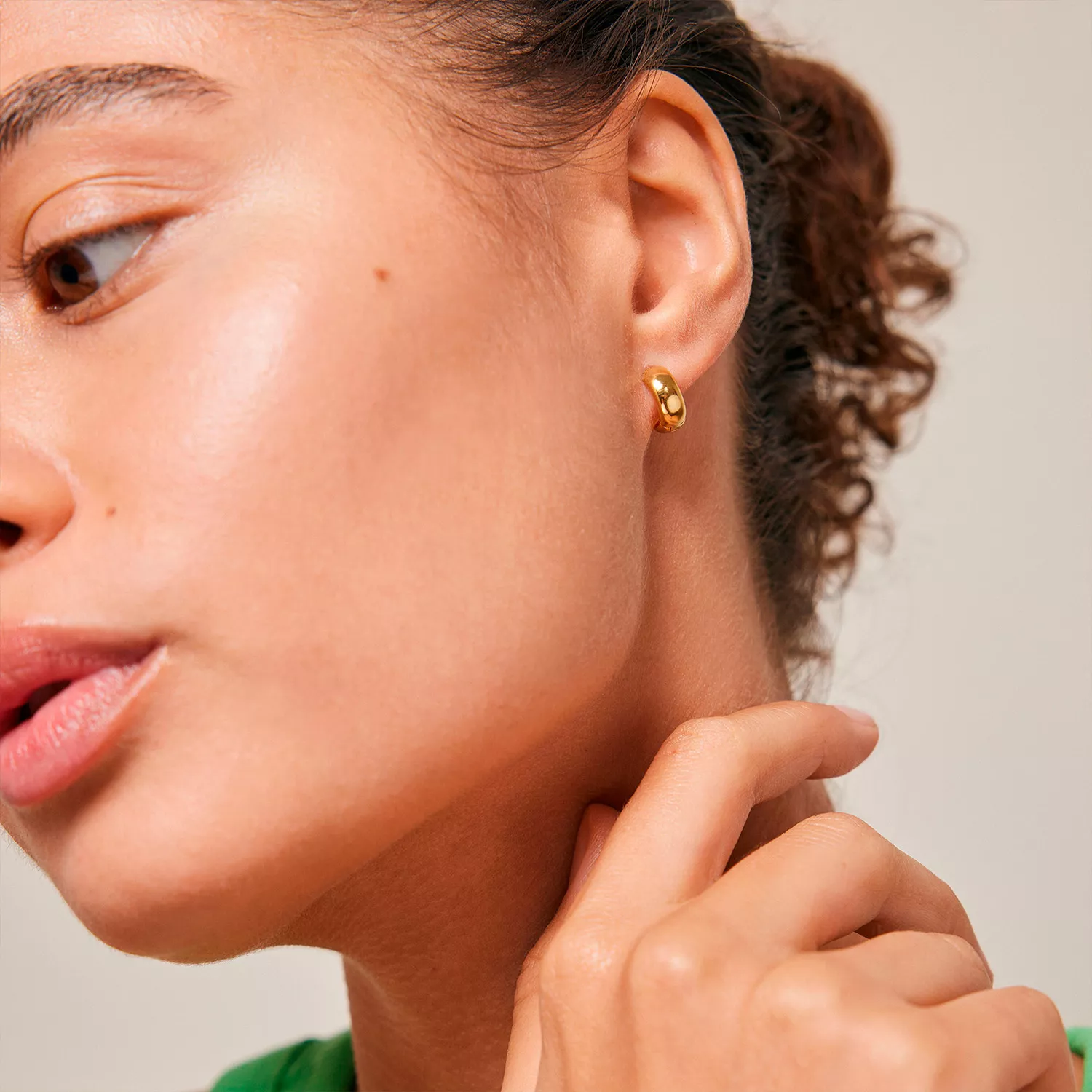Enamel Classic Wide Hoops Øreringe 18 kt. Forgyldt Sølv E321G