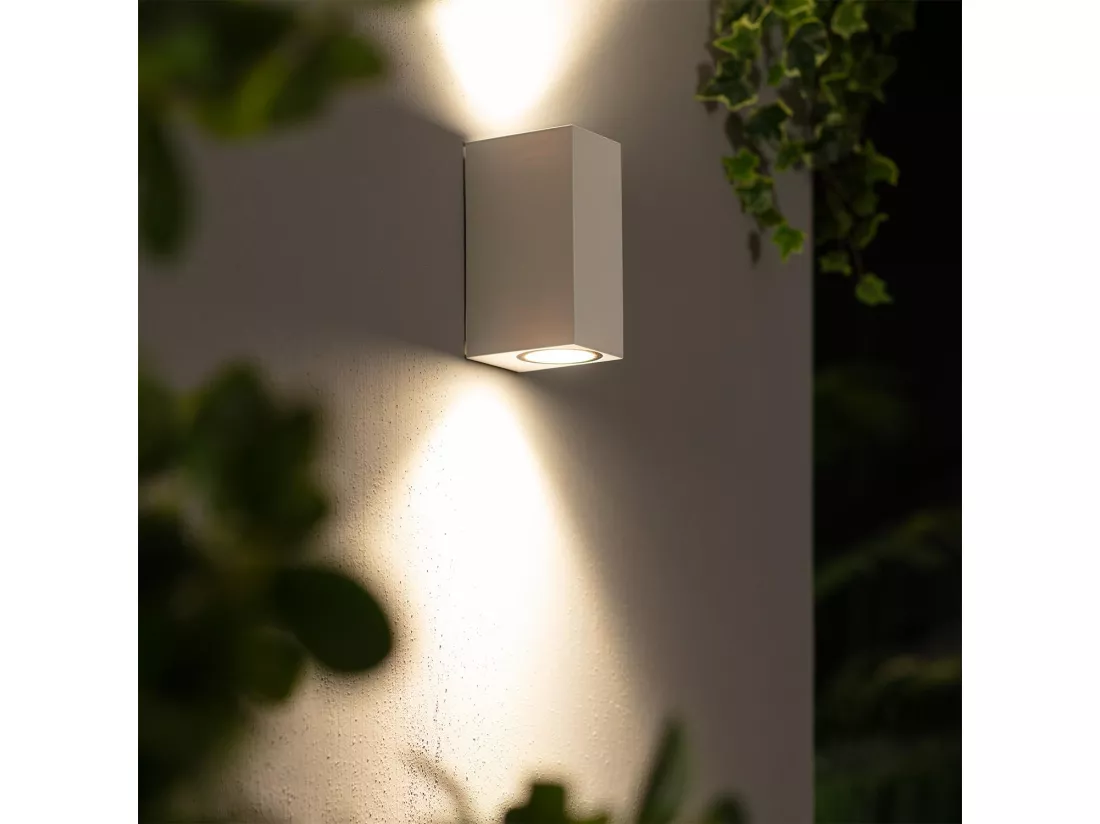 Applique Murale Extérieure Miseno Éclairage Double Face Blanche Blanc
