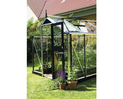JULIANA Compacte kas, 6,6 m², 3 mm veiligheidsglas, 224 x 296 cm, aluminium