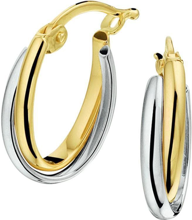 Bicolor - Gouden Oorringen - 17.3x4mm - Creolen