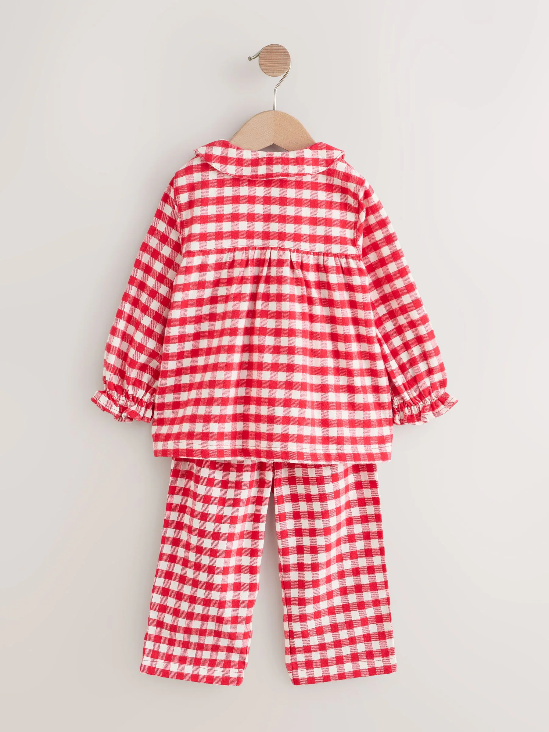 Rood/wit geruite ruit - Geweven pyjama met knopen (9 mnd-11 jr)