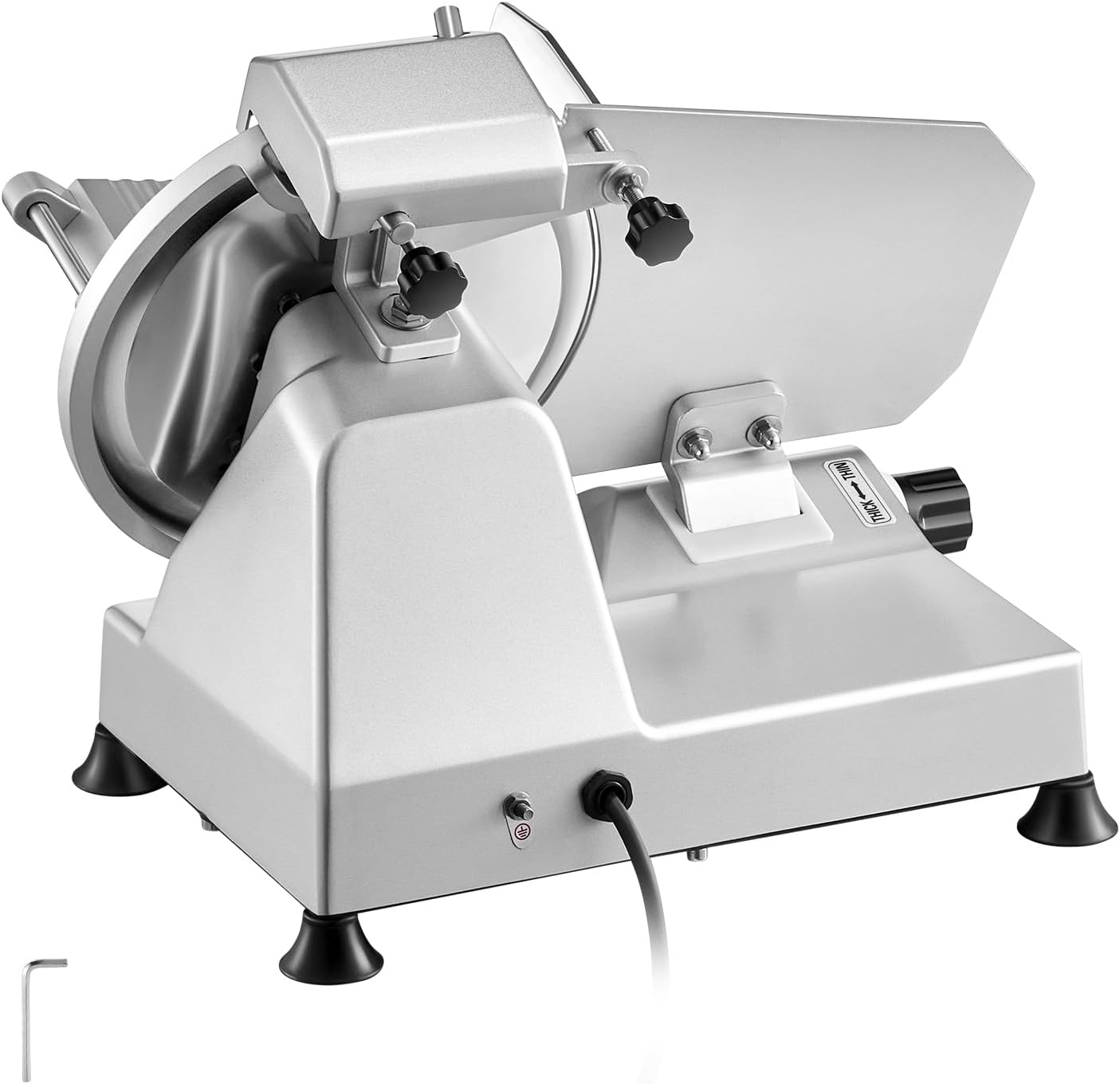 VEVOR kommerzieller Fleischschneider, 180 W Gefrierfleischschneider mit Premium-Klinge, 0-10 mm einstellbare Dicke, elektrische Feinkost-Schneidemaschine für Fleisch Gemüse Brot Käse