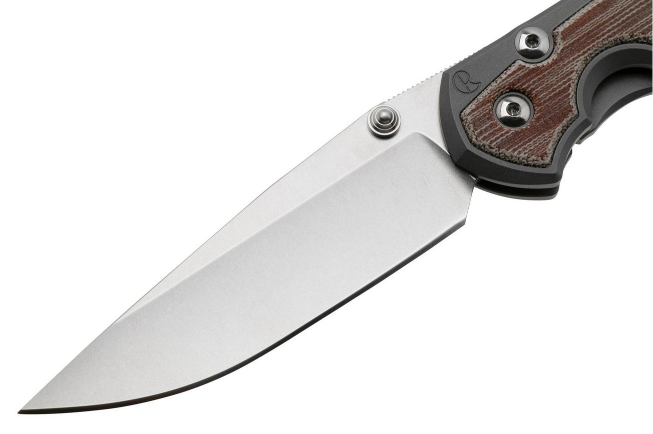 Chris Reeve Large Sebenza 31, L31-1660, Stonewashed CPM MagnaCut, Glass Blasted Titanium, Micarta Canvas Inlay, zakmes