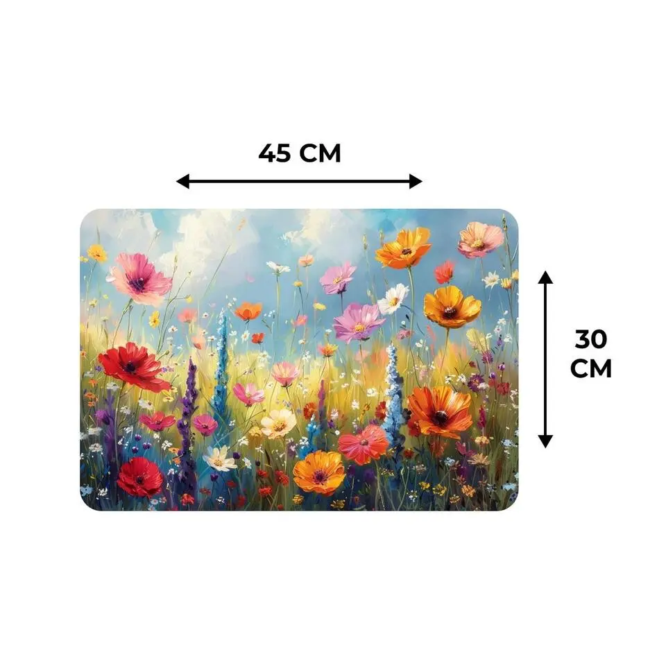 MuchoWow Placemat (6stuks) 45x30cm Bloemen Natuur Botanisch