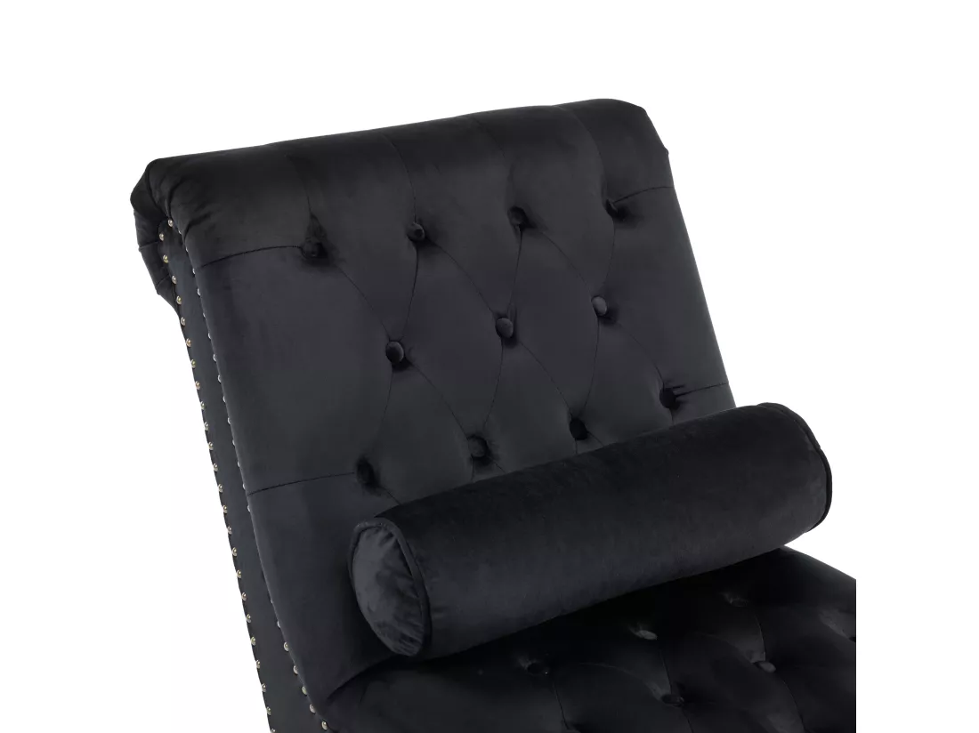 Canapé rembourré - avec coussin lombaire - Noir