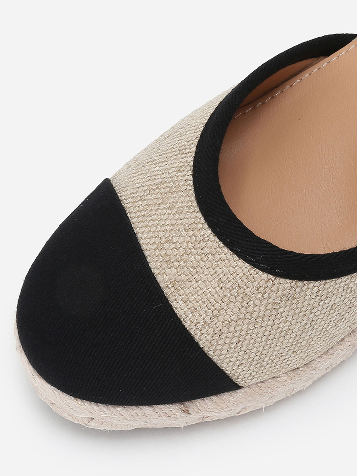 Espadrilles compensées en toile- Taupe