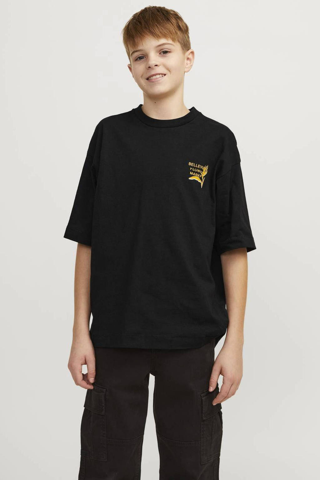 JACK & JONES T-shirt JORFARO met backprint zwart
