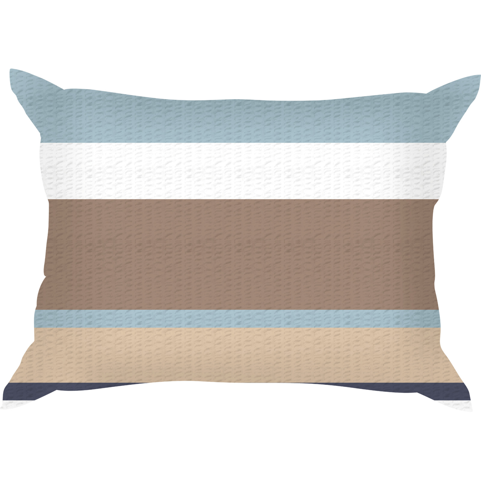 Bettwäsche Seersucker blau braun gestreift 50x70 Kissenbezug