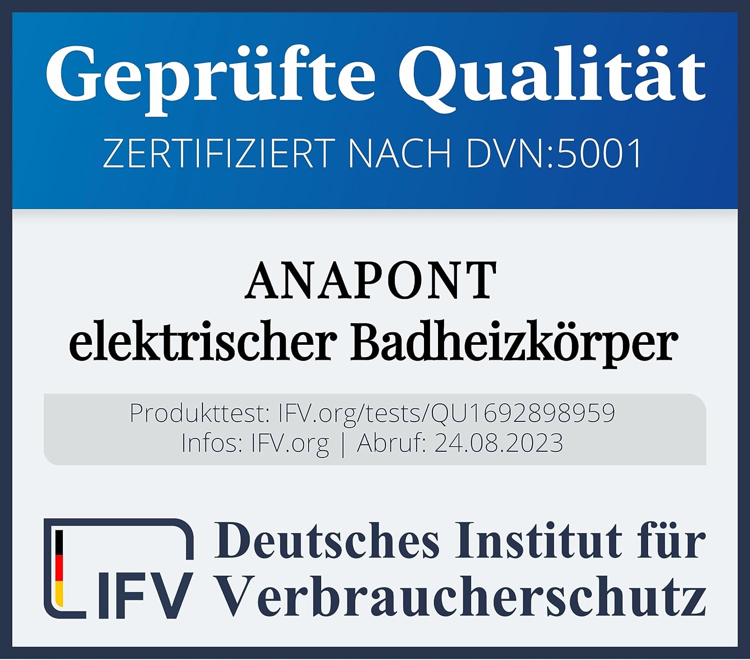 anapont elektrischer Badheizkörper 1475x600 - weiß gerade - Timer-Funktion - Handtuchheizkörper - Badheizung elektrisch - Handtuchheizung - Made in Germany