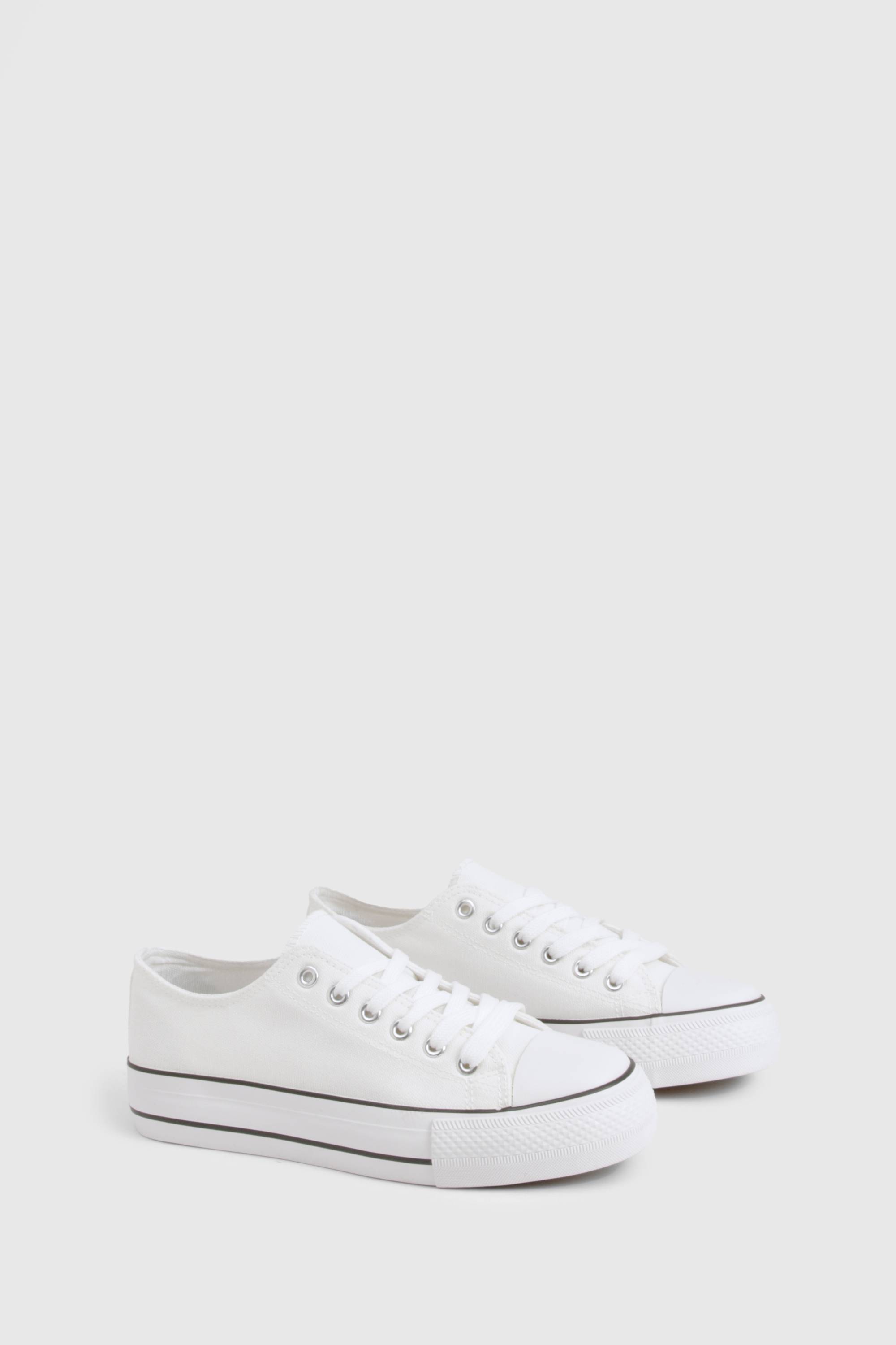 boohoo Low Top Platform Lace Up Trainers