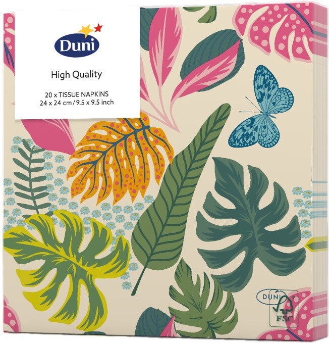Duni servet Summertime multi 24 x 24 cm 20 stuks